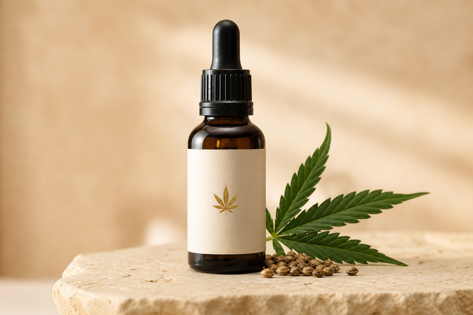 Flacon d'huile CBD sans THC avec certificat d'analyse