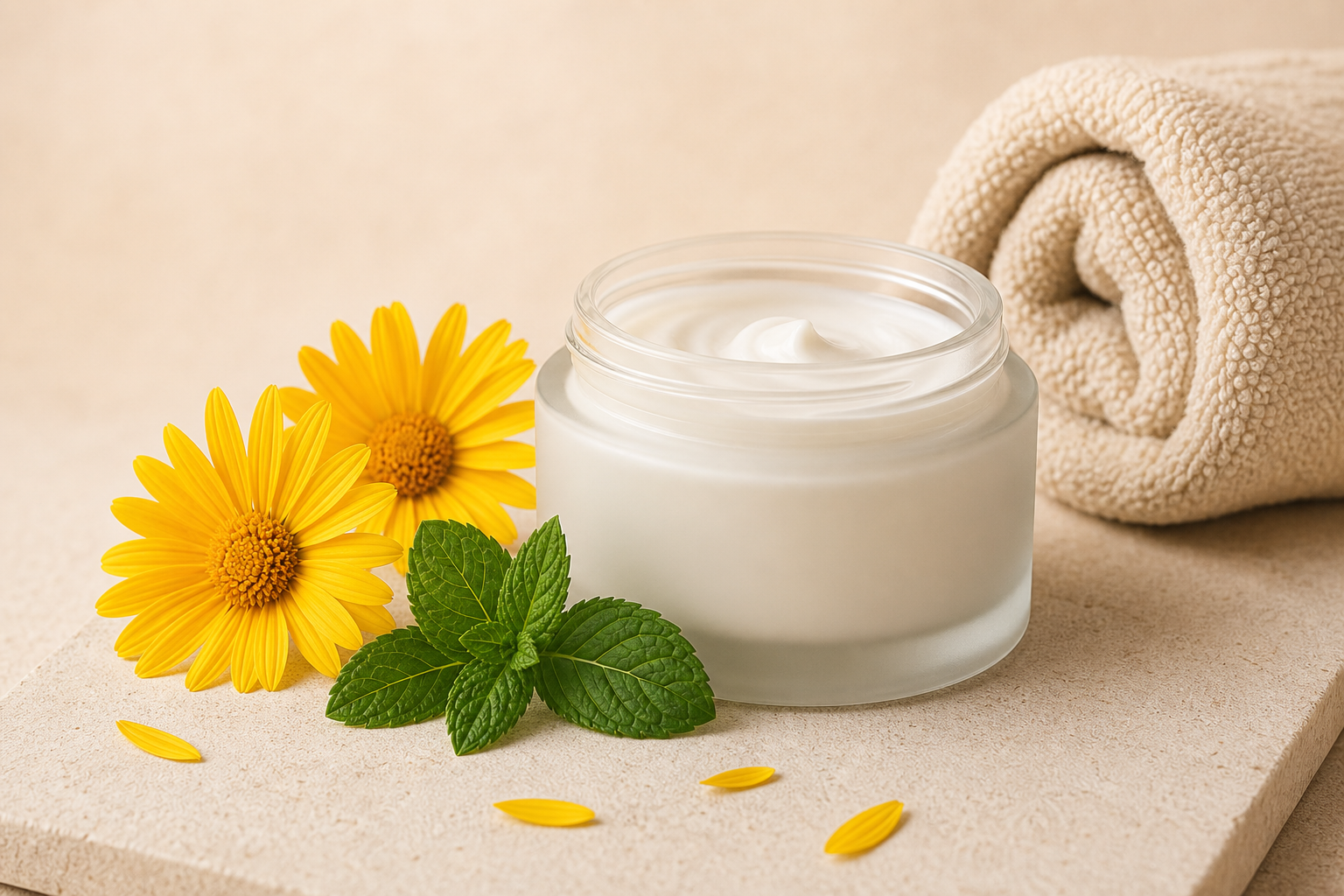 Crème CBD et serviette de sport après l'entraînement